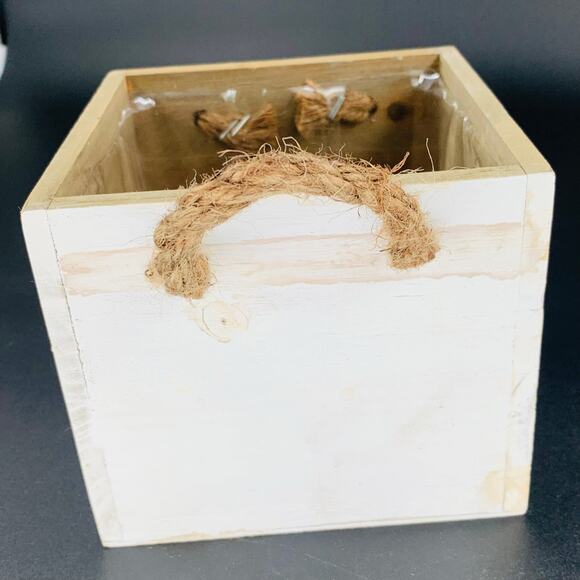 Decorative Wooden Box Tina Wenke Small Rope Handle Pink Floral Arrangement Gift - Picture 4 of 12